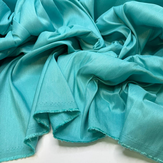 Bring A Side Dish - Polyester Blend Woven - Light Teal - 2.1M Bundle - True Deadstock fabric Fabric by private - Sustainable Textile | FABCYCLE
