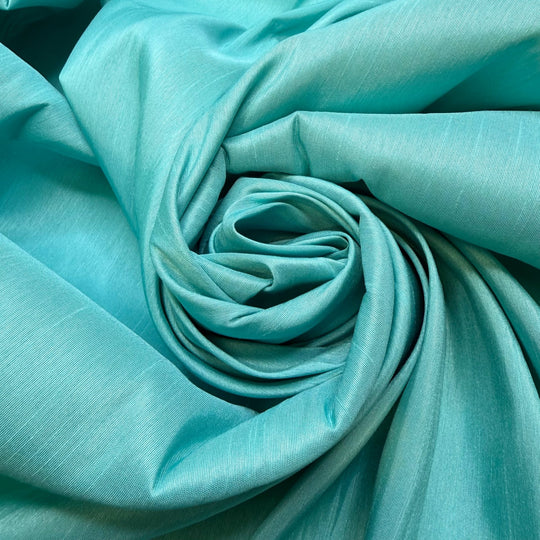 Bring A Side Dish - Polyester Blend Woven - Light Teal - 2.1M Bundle - True Deadstock fabric Fabric by private - Sustainable Textile | FABCYCLE
