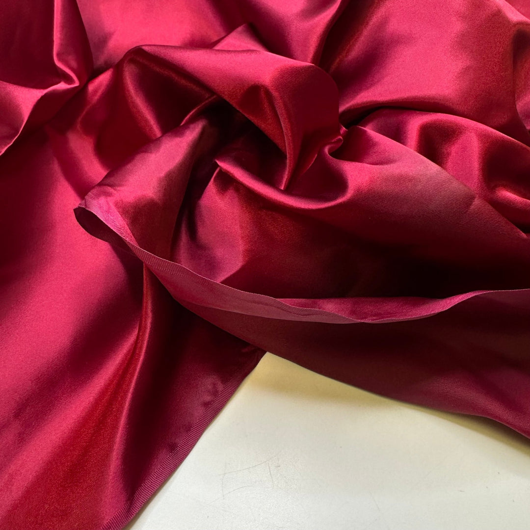 Bring The Romance - Vintage Satin Poly/Acetate Woven - Burgundy - 2.7M Bundle - True Deadstock fabric Fabric by private - Sustainable Textile | FABCYCLE