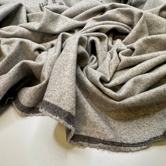 Bringing Out The Winter Coats - Wool Blend Woven - Light Grey - 2.4M Bundle - True Deadstock fabric Fabric by private - Sustainable Textile | FABCYCLE