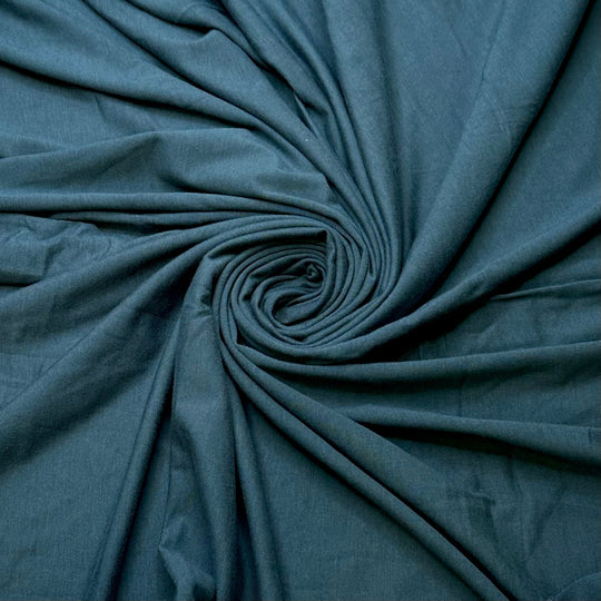 Brings A Teal To My Eye - Jersey Cotton/Rayon From Bamboo Knit - Teal - 0.95M Bundle - True Deadstock fabric Fabric by private - Sustainable Textile | FABCYCLE