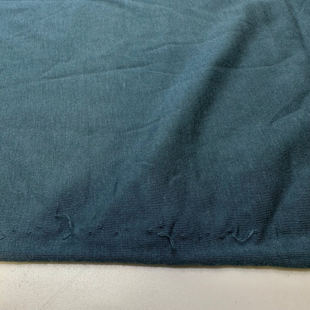 Brings A Teal To My Eye - Jersey Cotton/Rayon From Bamboo Knit - Teal - 0.95M Bundle - True Deadstock fabric Fabric by private - Sustainable Textile | FABCYCLE