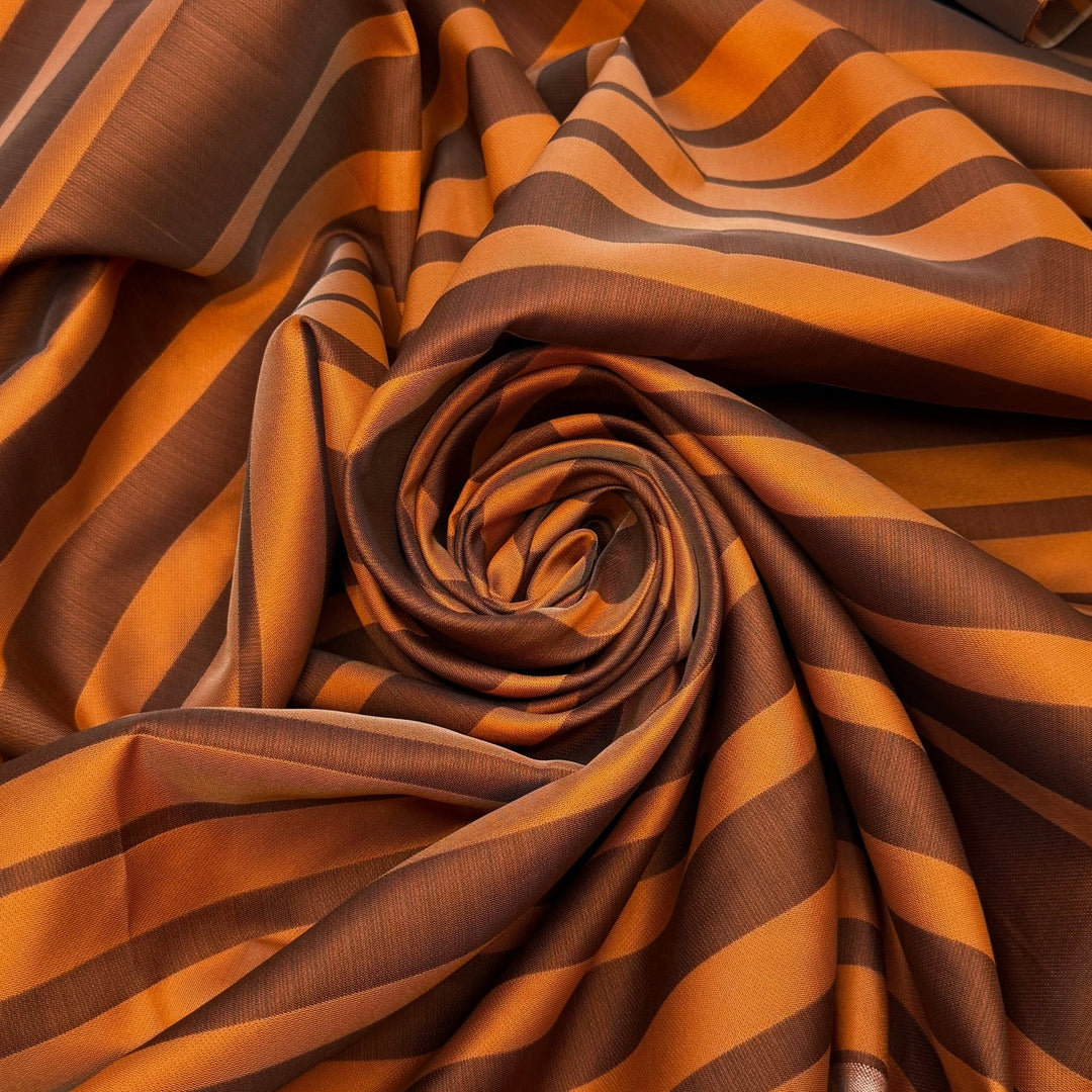 Brown Diamond - Polyester Blend Woven - Brown Pinstripe - Bundles - True Deadstock fabric Fabric by private - Sustainable Textile | FABCYCLE