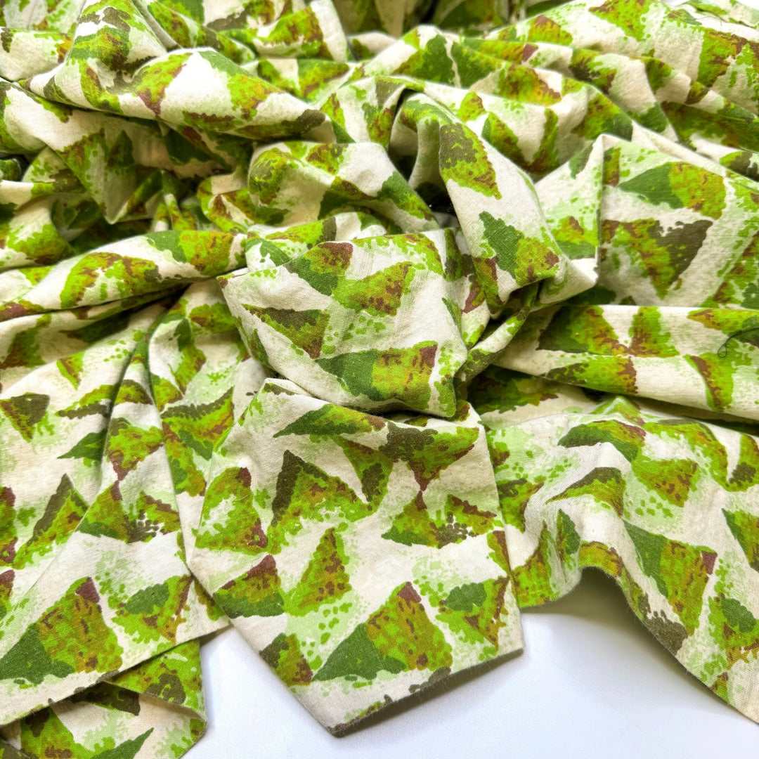Brussel Sprouts - Cotton Woven - Light Green Multi Abstract - 1.25M Bundle - True Deadstock fabric Fabric by private - Sustainable Textile | FABCYCLE