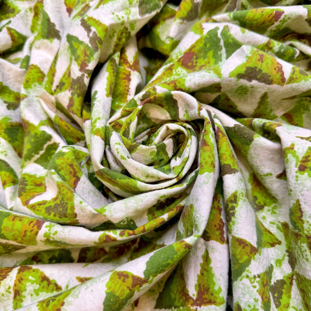 Brussel Sprouts - Cotton Woven - Light Green Multi Abstract - 1.25M Bundle - True Deadstock fabric Fabric by private - Sustainable Textile | FABCYCLE