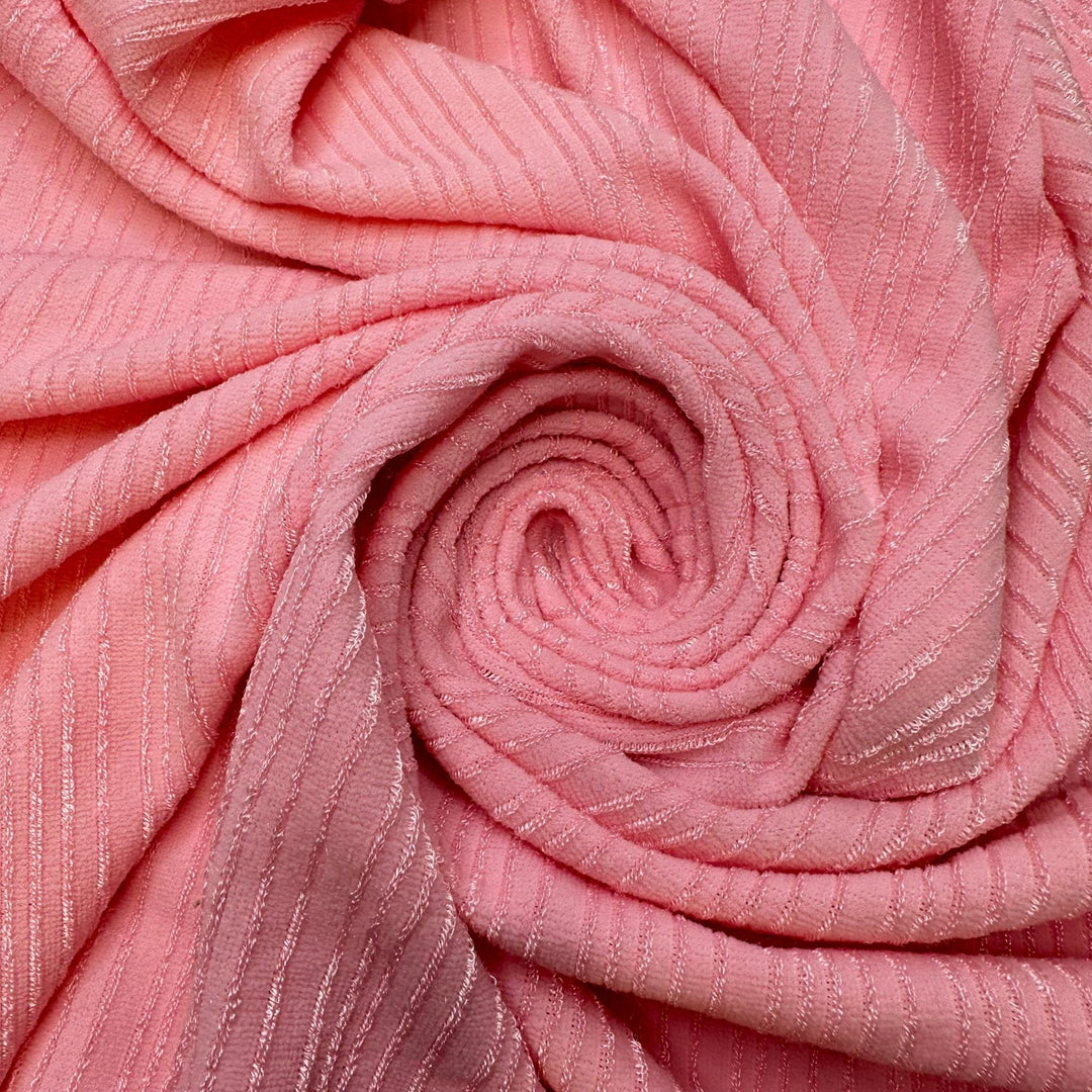 Bubble Bath - Polyester Blend Knit - Pink Stripes - 2M Bundle - True Deadstock fabric Fabric by private - Sustainable Textile | FABCYCLE