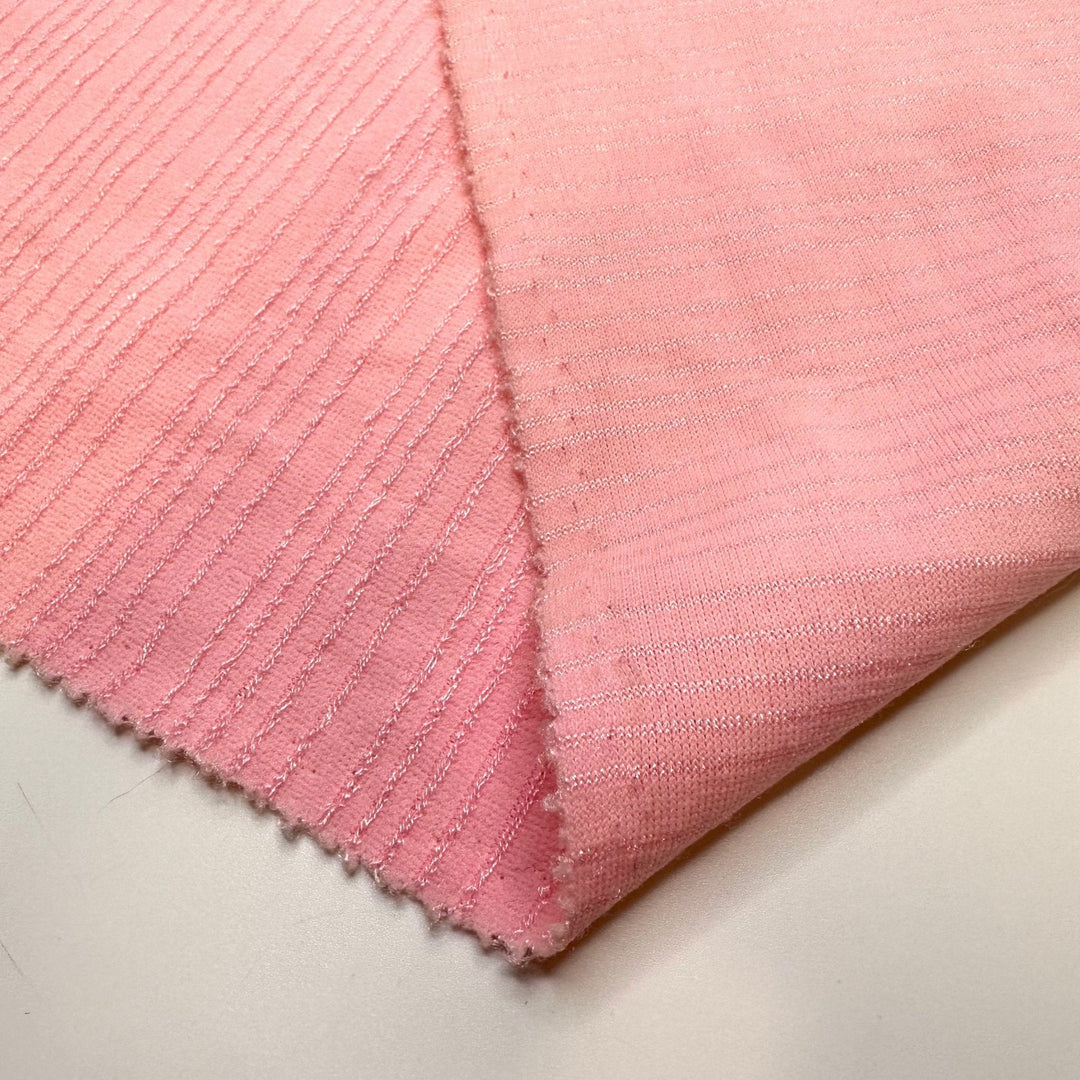 Bubble Bath - Polyester Blend Knit - Pink Stripes - 2M Bundle - True Deadstock fabric Fabric by private - Sustainable Textile | FABCYCLE