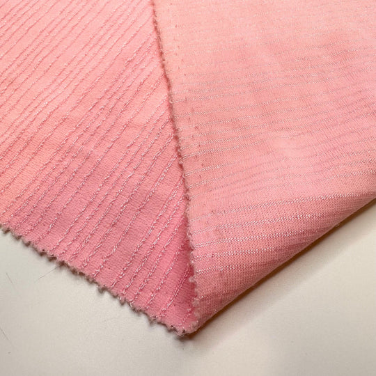 Bubble Bath - Polyester Blend Knit - Pink Stripes - 2M Bundle - True Deadstock fabric Fabric by private - Sustainable Textile | FABCYCLE