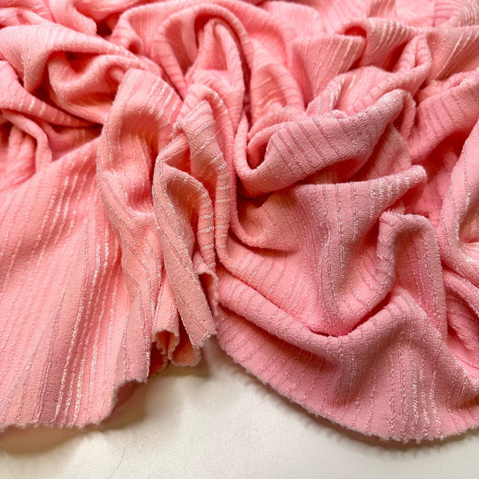 Bubble Bath - Polyester Blend Knit - Pink Stripes - 2M Bundle - True Deadstock fabric Fabric by private - Sustainable Textile | FABCYCLE