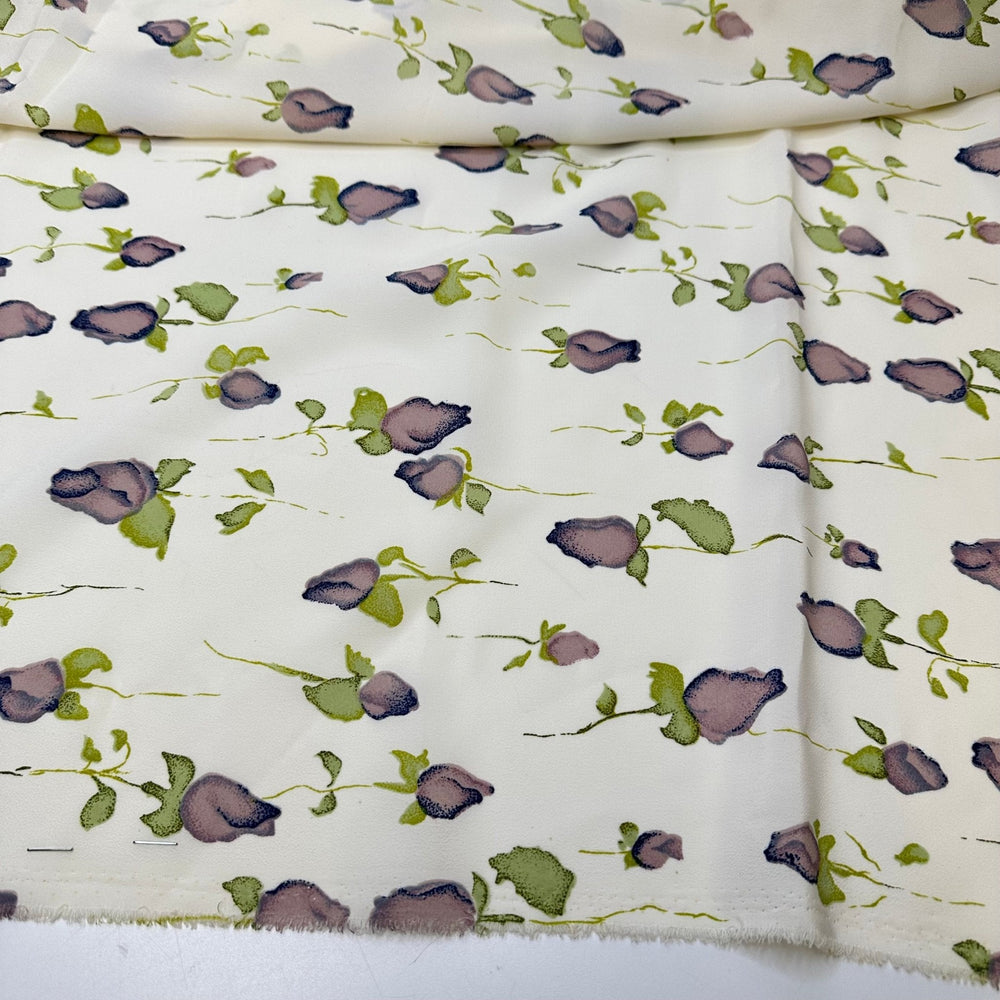 Buddy System - Chiffon Poly Woven - Cream Multi Floral - 1.25M Bundle - True Deadstock fabric Fabric by private - Sustainable Textile | FABCYCLE