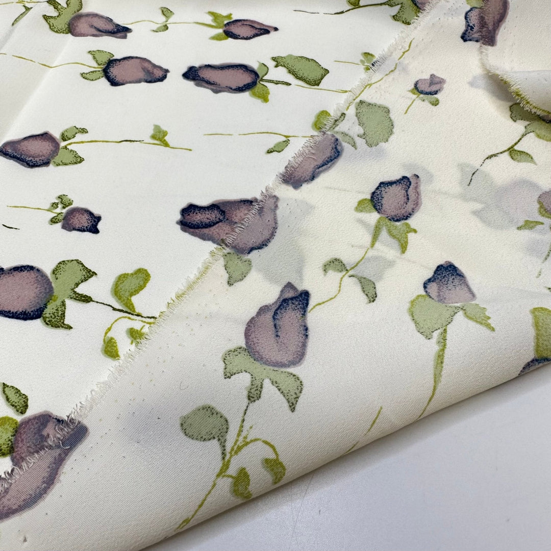 Buddy System - Chiffon Poly Woven - Cream Multi Floral - 1.25M Bundle - True Deadstock fabric Fabric by private - Sustainable Textile | FABCYCLE