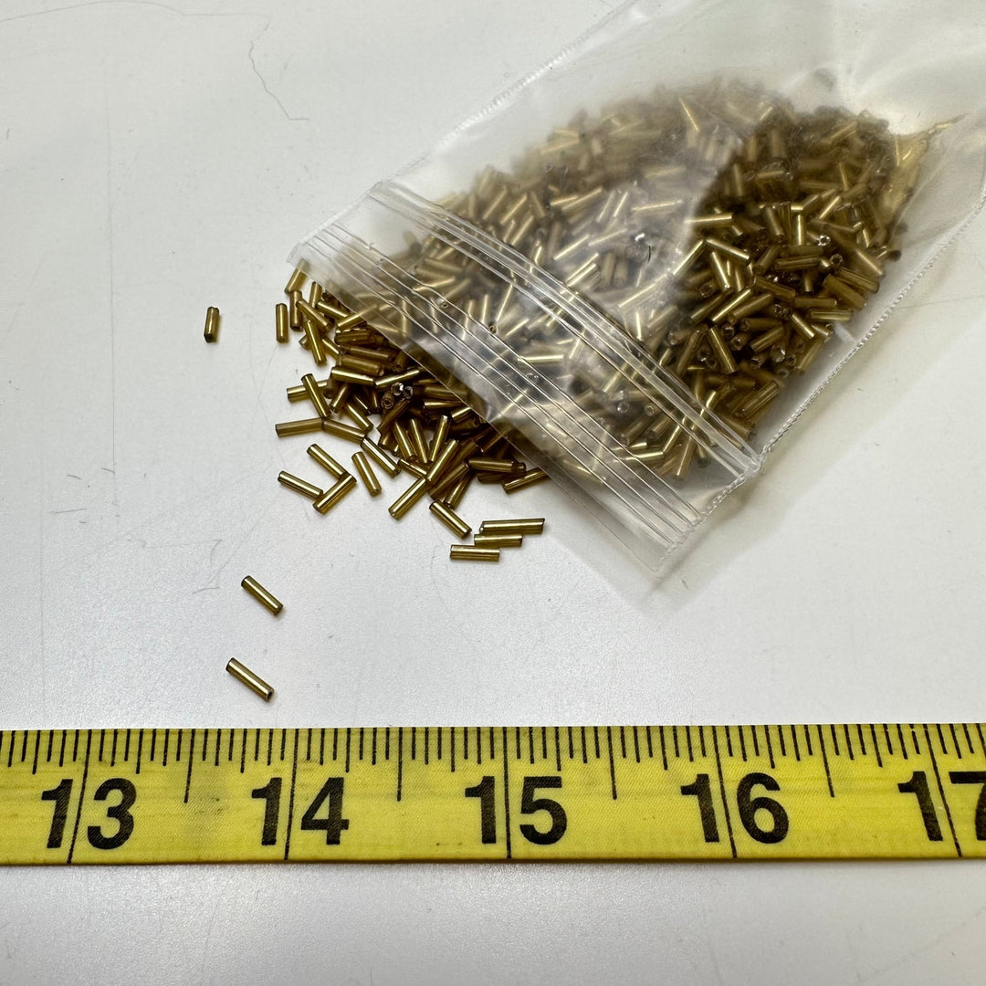Bugle Beads - Dark Gold - 250 Pack - True Deadstock supplies Fabric by private - Sustainable Textile | FABCYCLE