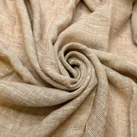 Building A Log Cabin - Hemp Woven - Light Beige - 1M Bundle - True Deadstock fabric Fabric by private - Sustainable Textile | FABCYCLE