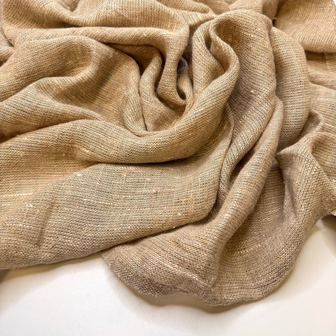 Building A Log Cabin - Hemp Woven - Light Beige - 1M Bundle - True Deadstock fabric Fabric by private - Sustainable Textile | FABCYCLE