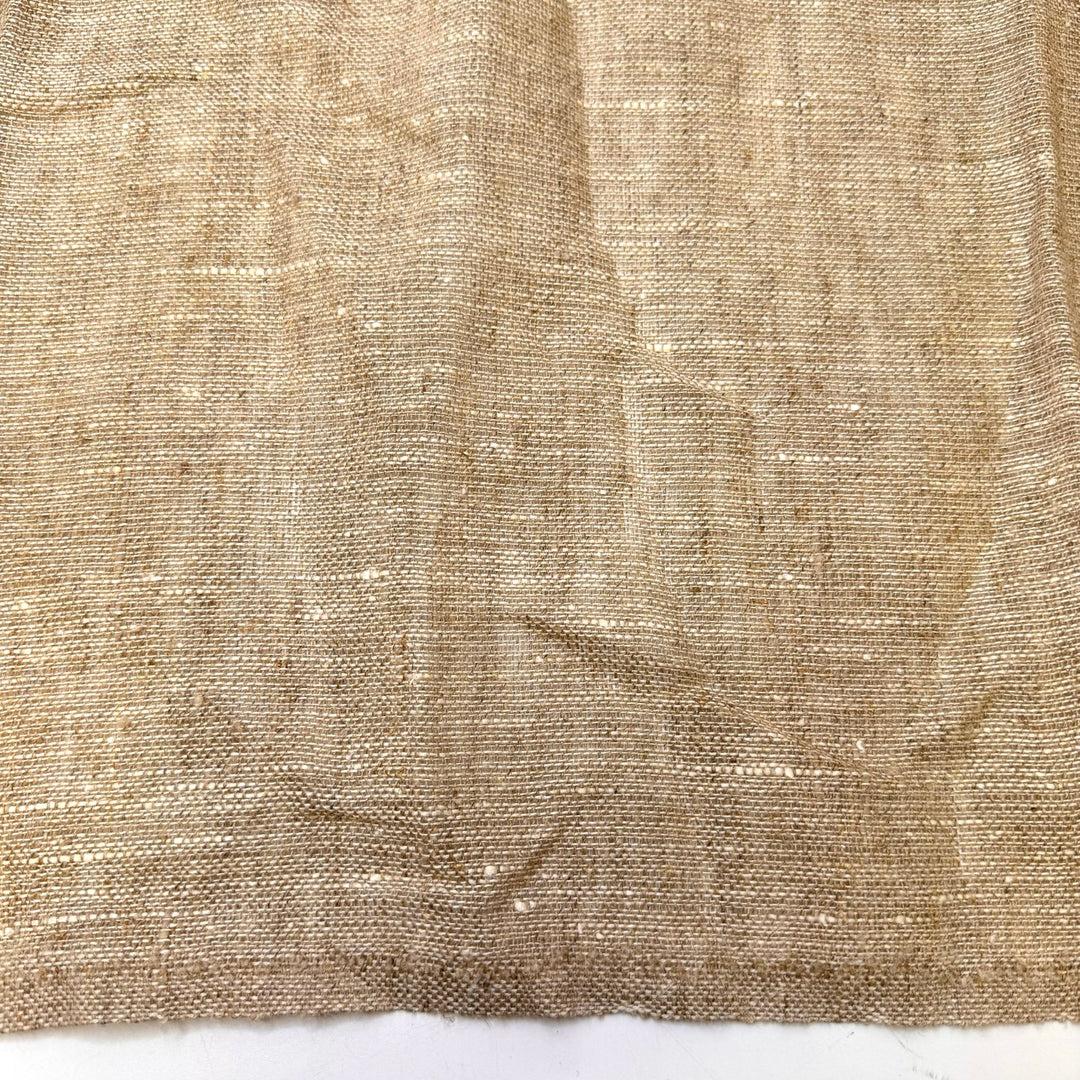 Building A Log Cabin - Hemp Woven - Light Beige - 1M Bundle - True Deadstock fabric Fabric by private - Sustainable Textile | FABCYCLE