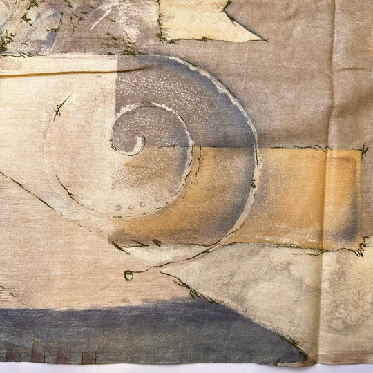 Building My Dream Home - Vintage Cotton Woven - Beige/Grey Abstract - 3M Bundle - True Deadstock fabric Fabric by private - Sustainable Textile | FABCYCLE
