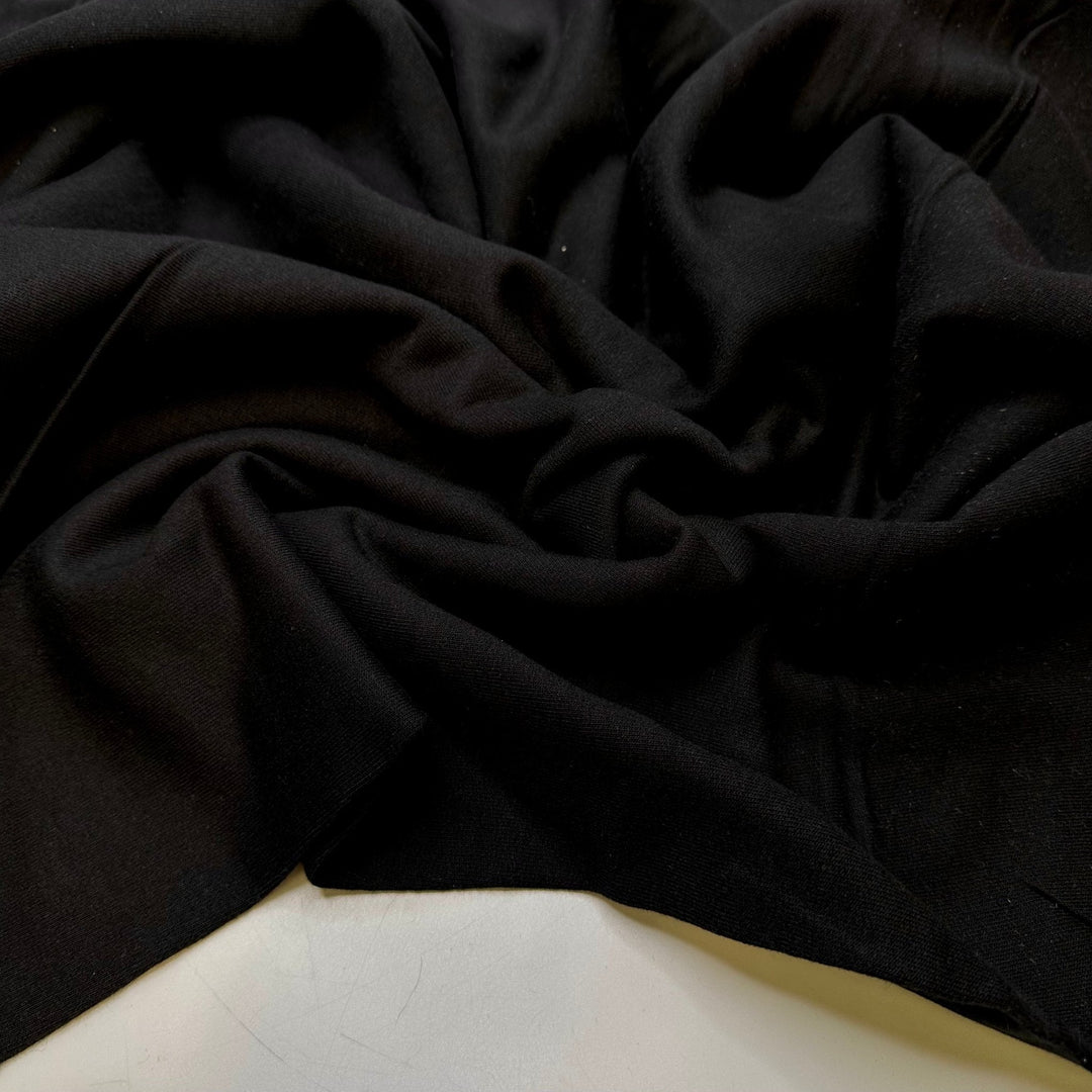 Bundled In A Snuggie - Tubular Jersey Fleece Cotton Blend Knit - Black - 2M Bundle - True Deadstock fabric Fabric by private - Sustainable Textile | FABCYCLE