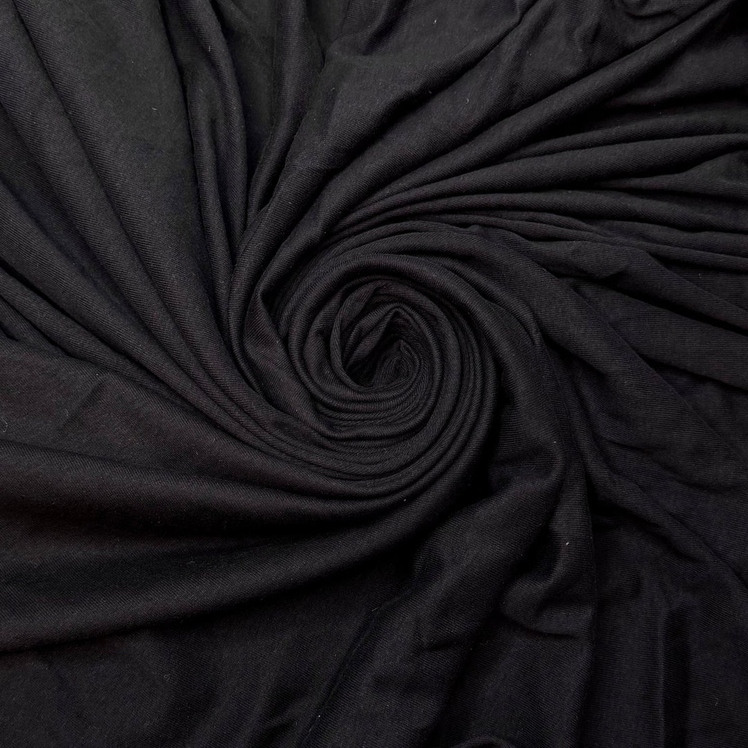 Bunny Tail Grass - Rib Knit Cotton Blend Knit - Black - 2M Bundle - True Deadstock fabric Fabric by private - Sustainable Textile | FABCYCLE