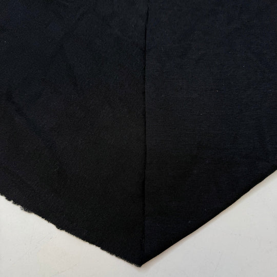 Bunny Tail Grass - Rib Knit Cotton Blend Knit - Black - 2M Bundle - True Deadstock fabric Fabric by private - Sustainable Textile | FABCYCLE