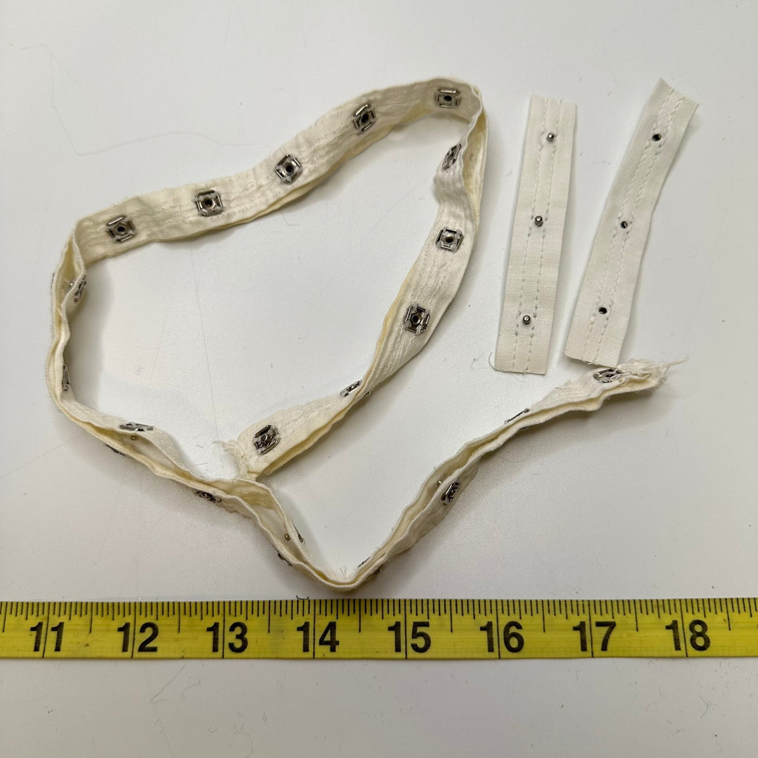 Button Snap Trim - White/Silver - Individual - True Deadstock supplies Fabric by private - Sustainable Textile | FABCYCLE