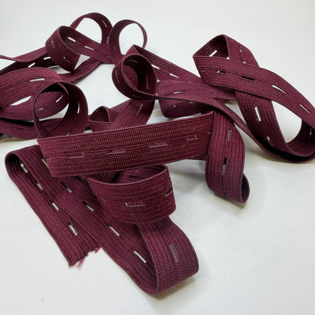 ⅝" Buttonhole Elastic - Burgundy - 2.9M Bundle - True Deadstock supplies Fabric by private - Sustainable Textile | FABCYCLE