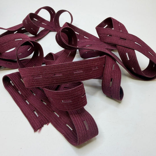 ⅝" Buttonhole Elastic - Burgundy - 2.9M Bundle - True Deadstock supplies Fabric by private - Sustainable Textile | FABCYCLE