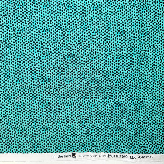 Buttons And Rivets And Snaps Oh My - Cotton Woven - Blue/Black Polka Dots - 2.35M Bundle - True Deadstock fabric Fabric by private - Sustainable Textile | FABCYCLE