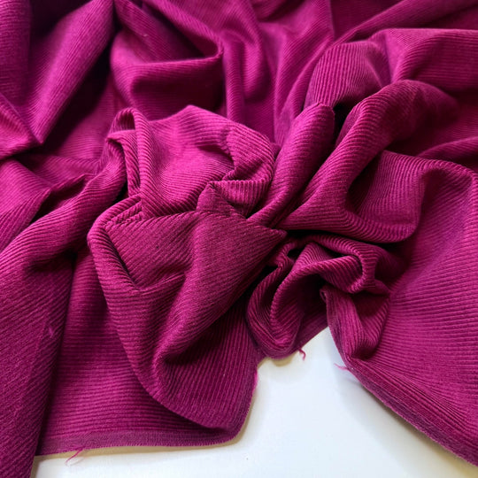 Buying A Blackberry Phone - Corduroy Cotton Blend Woven - Dark Magenta - 1.1M Bundle - True Deadstock fabric Fabric by private - Sustainable Textile | FABCYCLE