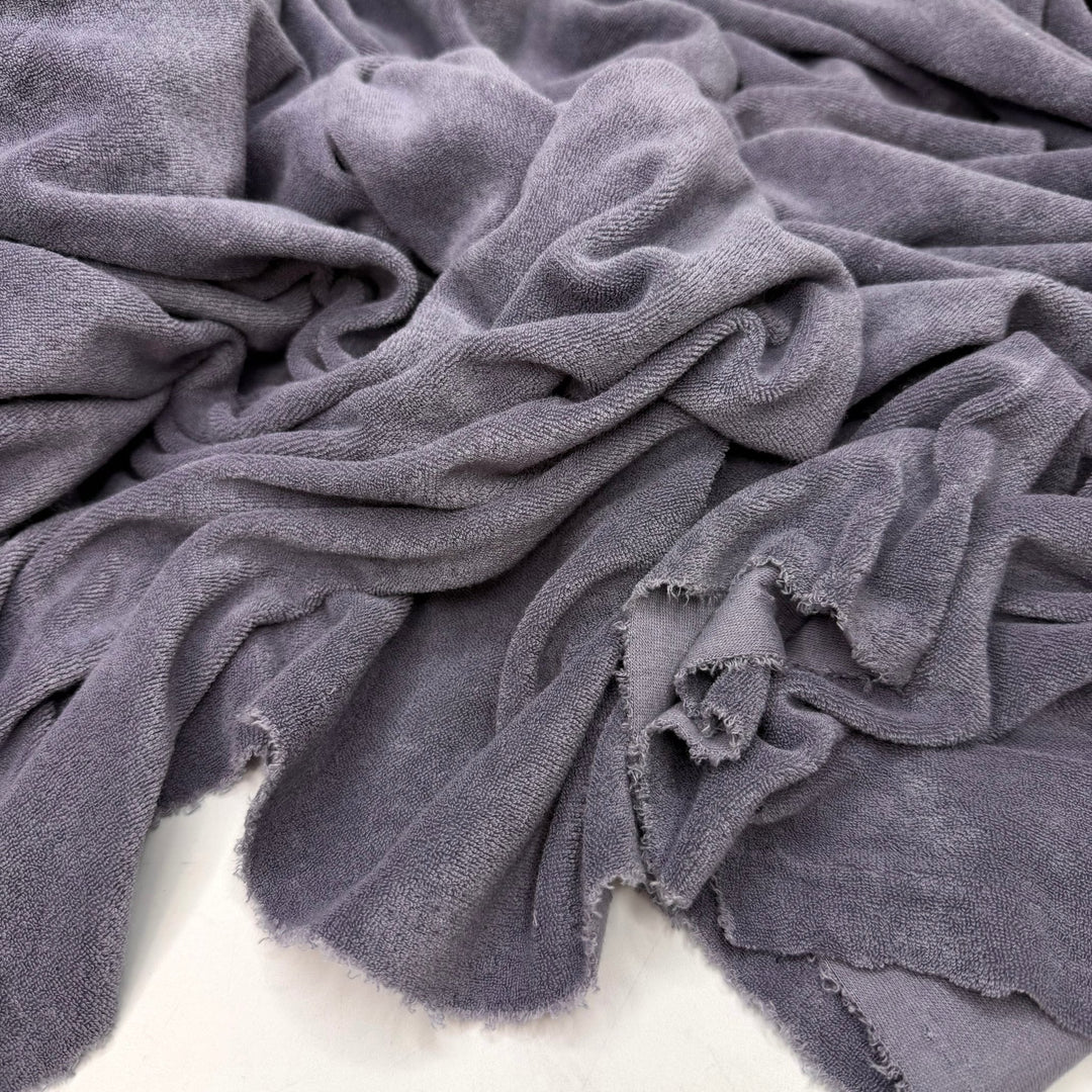 Buying A Hot Tub - Terry Cotton/Poly Knit - Grey - 1.5M Bundle - True Deadstock fabric Fabric by private - Sustainable Textile | FABCYCLE