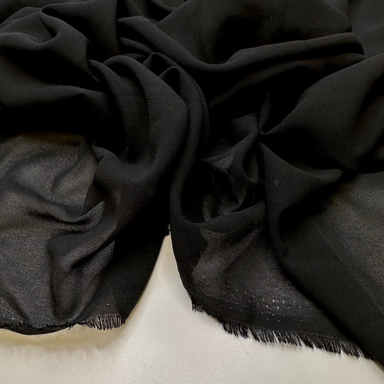 Buying An Unopened Safe - Chiffon Poly Woven - Black - 1M Bundle - True Deadstock fabric Fabric by private - Sustainable Textile | FABCYCLE