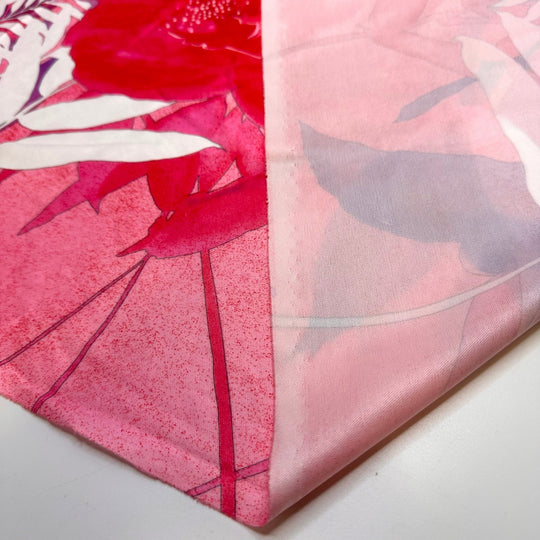 Buying Souvenirs - Polyester Blend Knit - Pink Multi Floral - 1.3M Bundle - True Deadstock fabric Fabric by private - Sustainable Textile | FABCYCLE