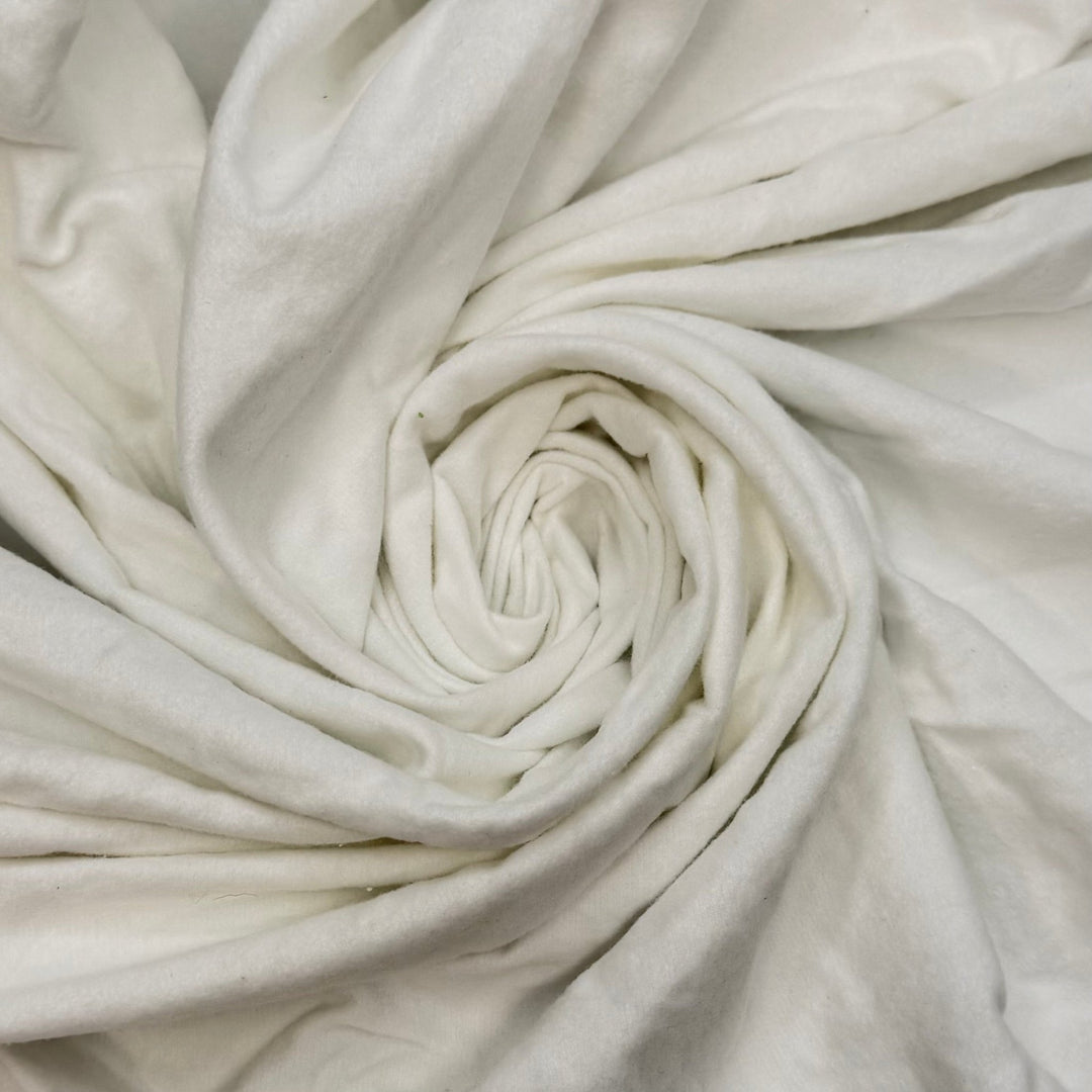 Cabin On A Snowy Mountain - Brushed Cotton Woven - White - 3.5M Bundle - True Deadstock fabric Fabric by private - Sustainable Textile | FABCYCLE