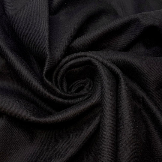Cabochon - Twill Weave Wool Woven - Black - 1.2M Bundle - True Deadstock fabric Fabric by private - Sustainable Textile | FABCYCLE