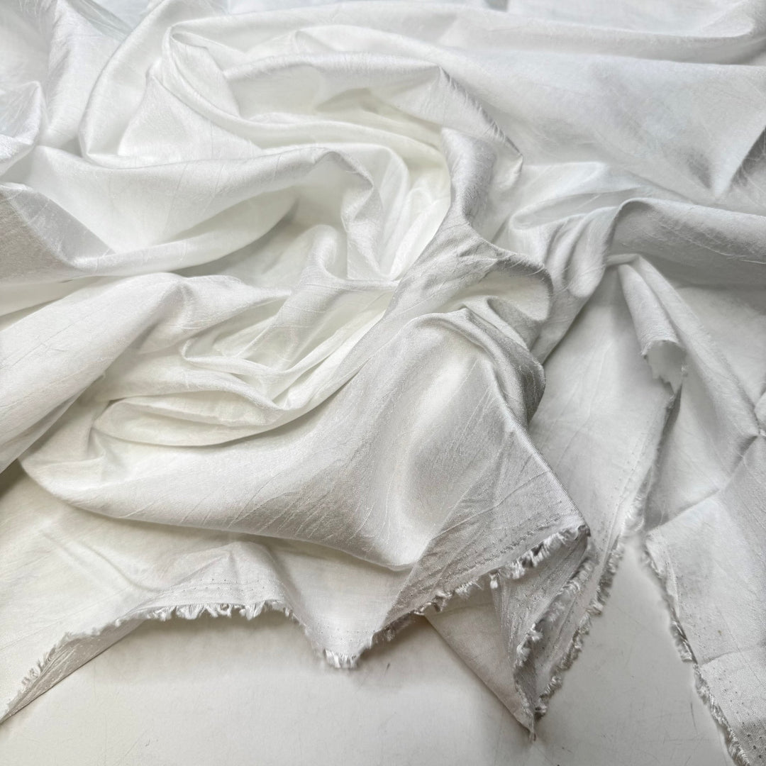 Cake Pulls - Crinkle Polyester Blend Woven - White - 2.55M Bundle - True Deadstock fabric Fabric by private - Sustainable Textile | FABCYCLE