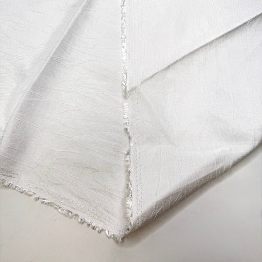 Cake Pulls - Crinkle Polyester Blend Woven - White - 2.55M Bundle - True Deadstock fabric Fabric by private - Sustainable Textile | FABCYCLE