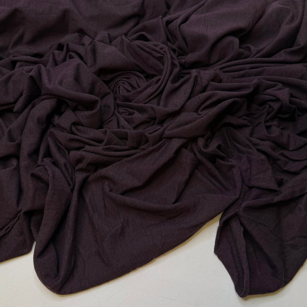 Calla - Jersey Bamboo Blend Knit - Dark Brown - 2.2M Bundle - True Deadstock fabric Fabric by private - Sustainable Textile | FABCYCLE