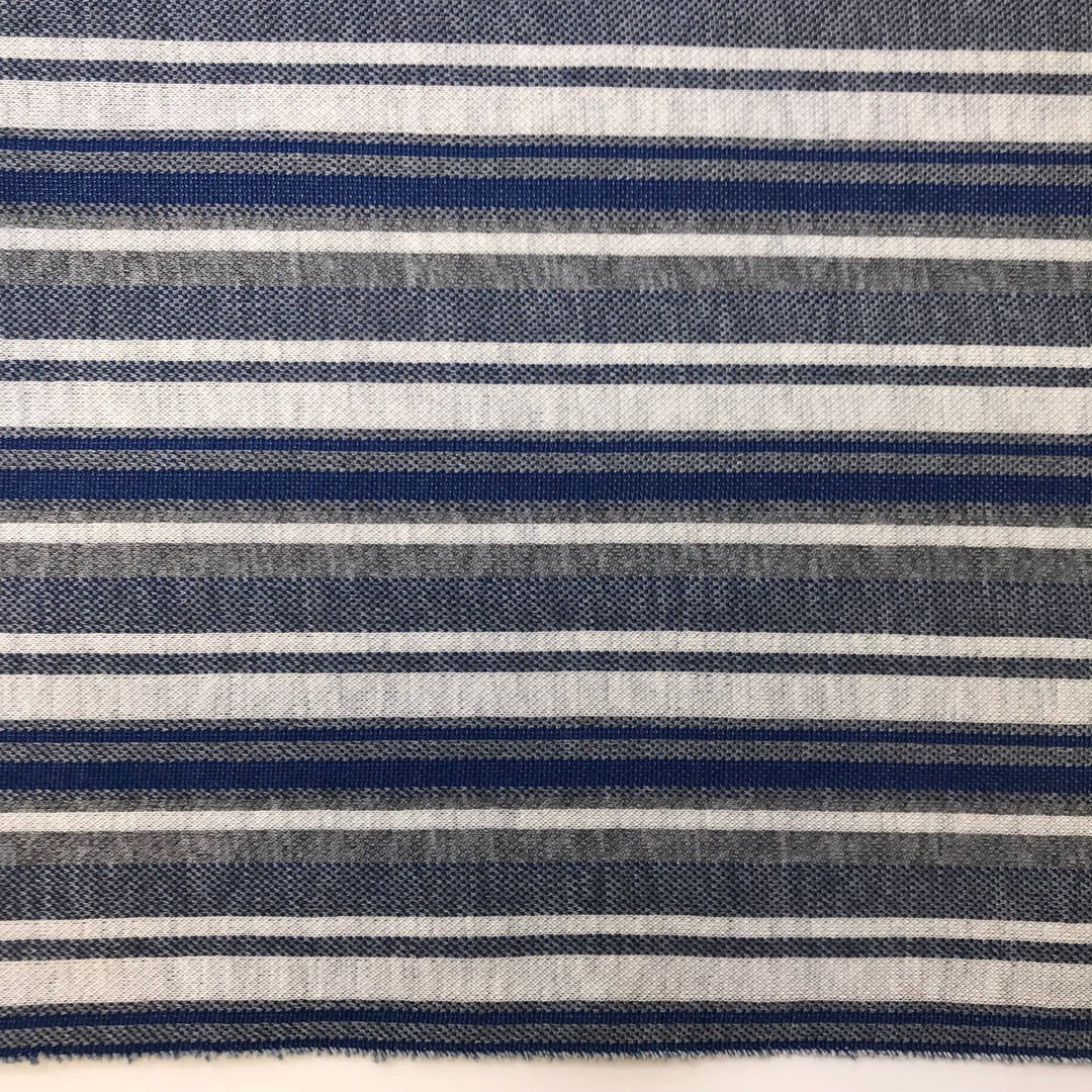 Camcorder - Polyester Blend Knit - Dark Grey/Blue Stripes - 2.2M Bundle - True Deadstock fabric Fabric by private - Sustainable Textile | FABCYCLE