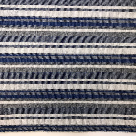 Camcorder - Polyester Blend Knit - Dark Grey/Blue Stripes - 2.2M Bundle - True Deadstock fabric Fabric by private - Sustainable Textile | FABCYCLE