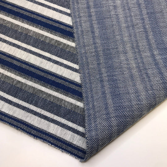 Camcorder - Polyester Blend Knit - Dark Grey/Blue Stripes - 2.2M Bundle - True Deadstock fabric Fabric by private - Sustainable Textile | FABCYCLE
