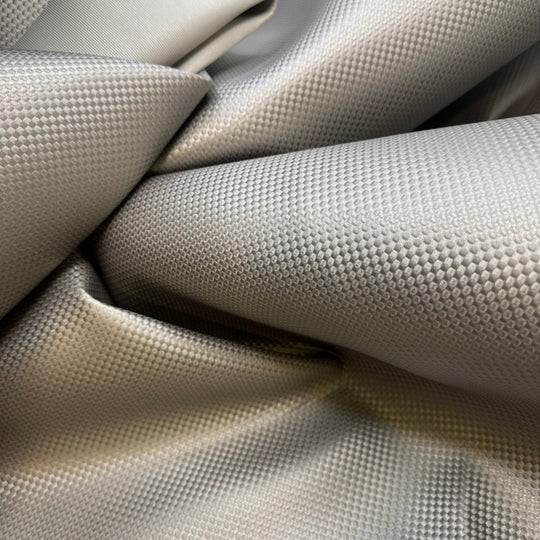 Camera Flash - Waterproof Vinyl PVC Woven - Silver Geometric - 1.5M Bundle - True Deadstock fabric Fabric by private - Sustainable Textile | FABCYCLE