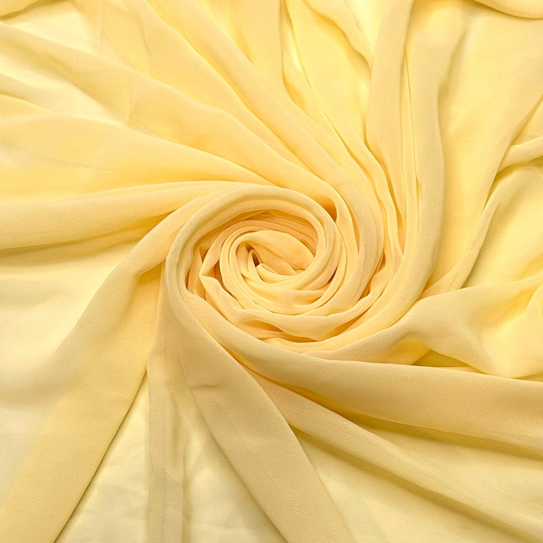 Camera Flashes - Chiffon Poly Woven - Light Yellow - 1M Bundle - True Deadstock fabric Fabric by private - Sustainable Textile | FABCYCLE