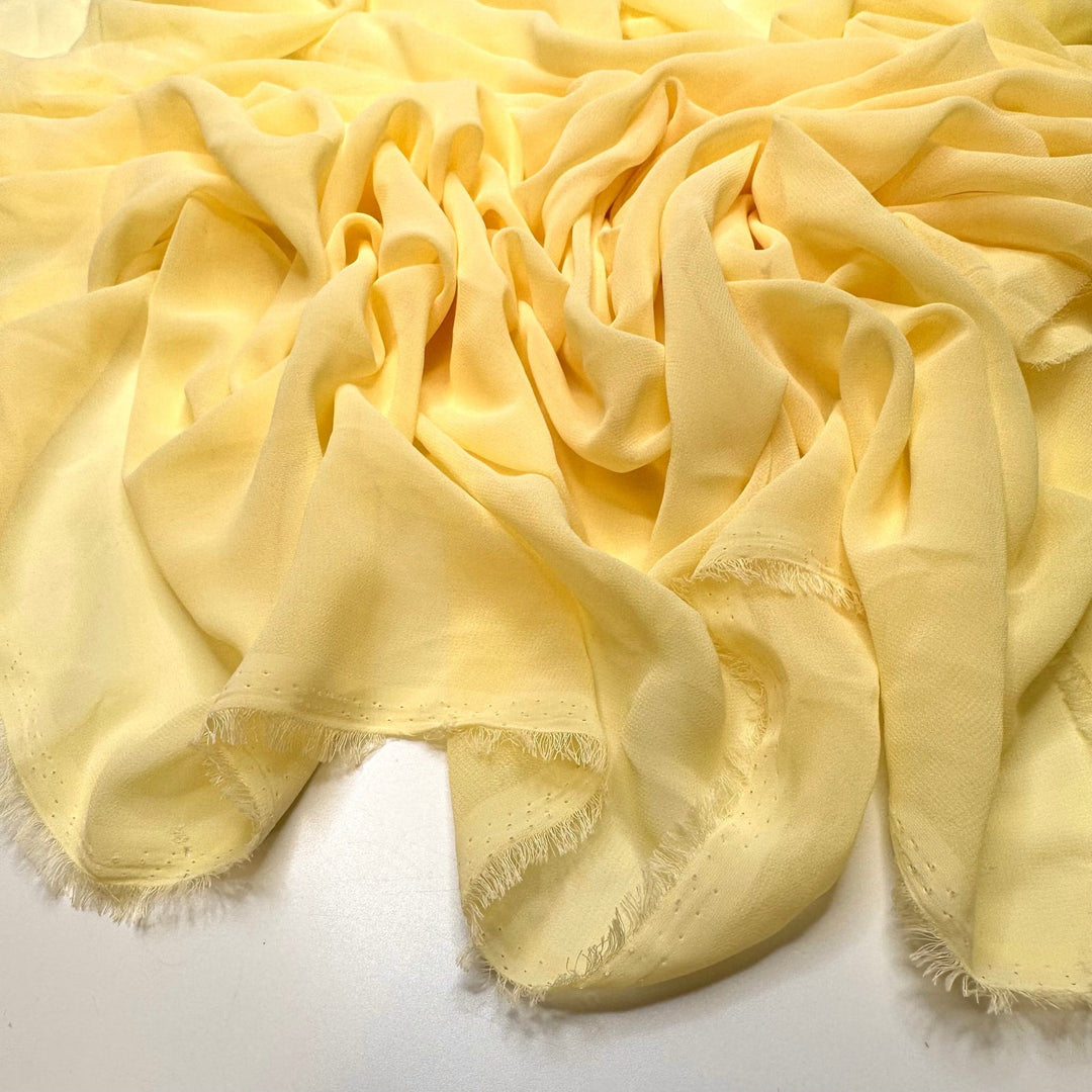 Camera Flashes - Chiffon Poly Woven - Light Yellow - 1M Bundle - True Deadstock fabric Fabric by private - Sustainable Textile | FABCYCLE