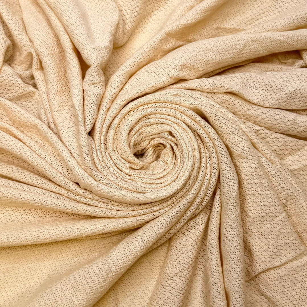 Camp Rations - Specialized Knit Mesh Cotton Blend Knit - Dark Cream - 1.5M Bundle - True Deadstock fabric Fabric by private - Sustainable Textile | FABCYCLE