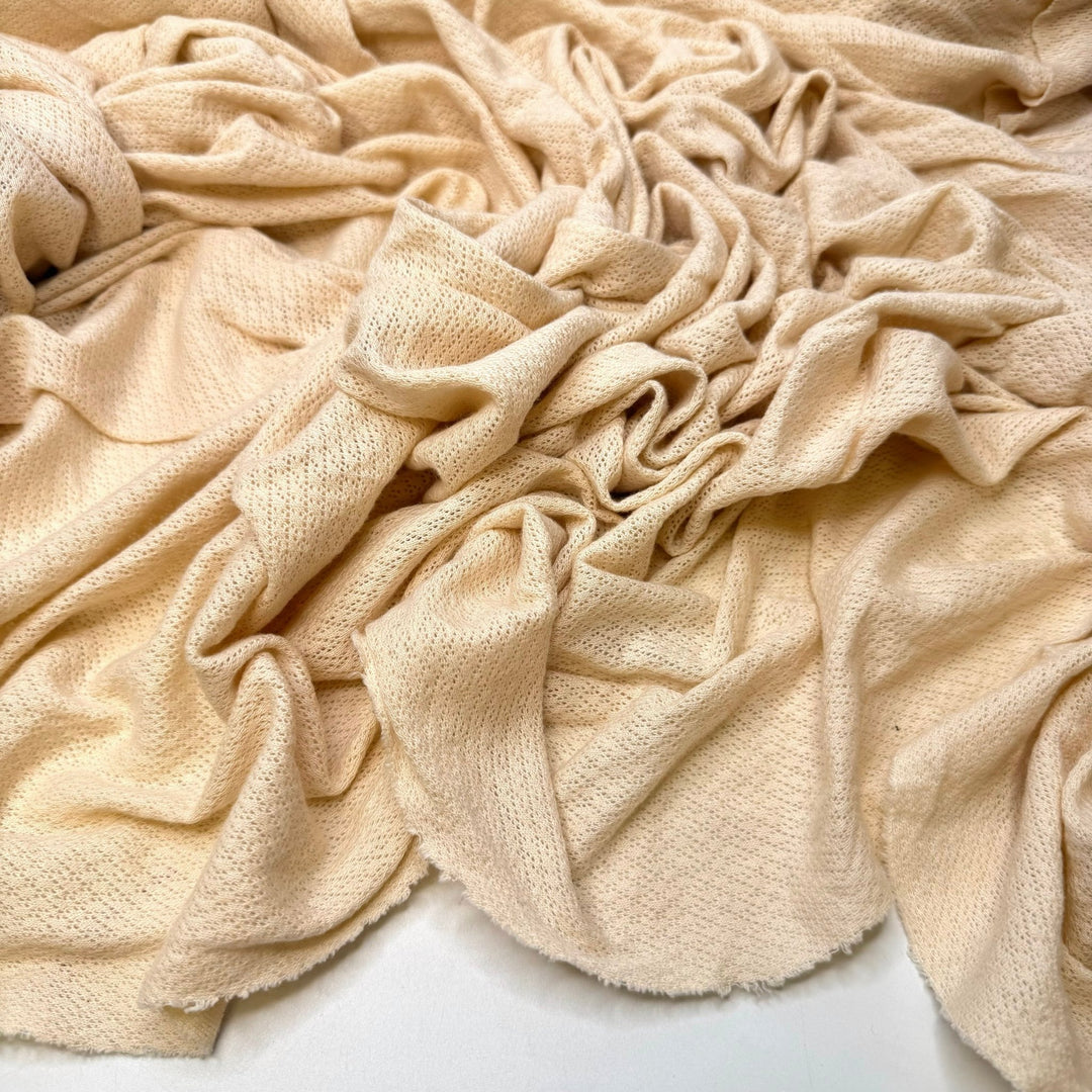 Camp Rations - Specialized Knit Mesh Cotton Blend Knit - Dark Cream - 1.5M Bundle - True Deadstock fabric Fabric by private - Sustainable Textile | FABCYCLE
