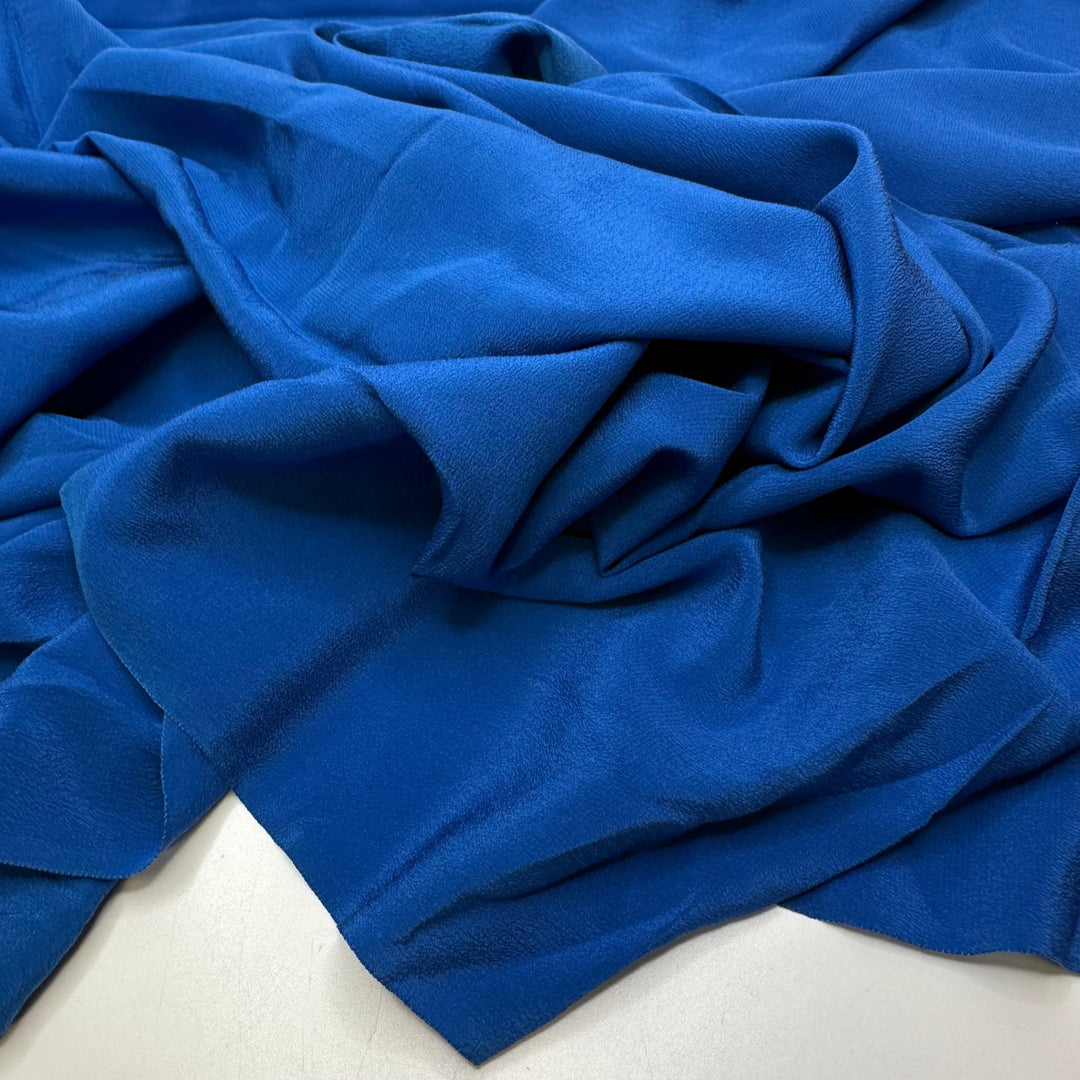 Camping Along The River - Crepe Silk Woven - Blue - 4.75M Bundle - True Deadstock fabric Fabric by private - Sustainable Textile | FABCYCLE
