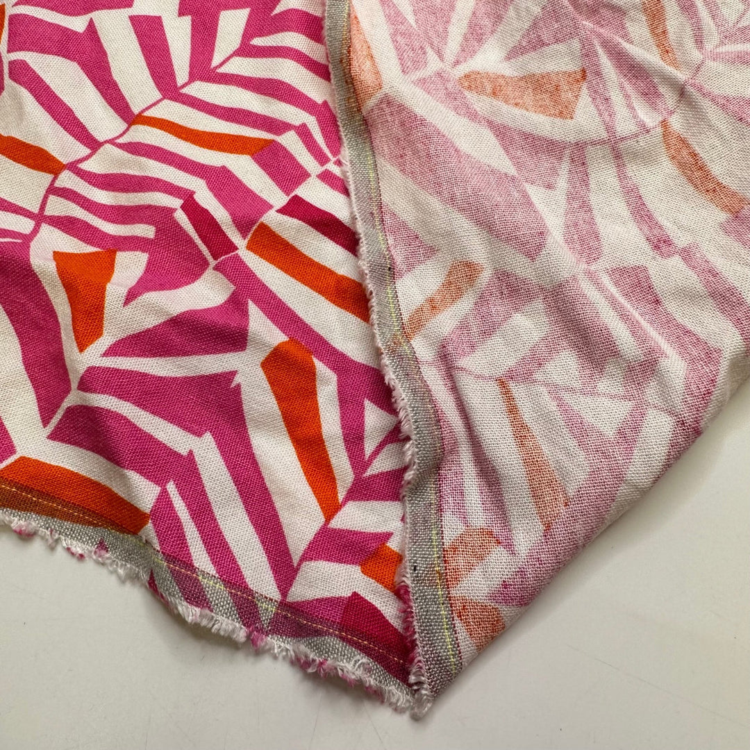 Camping In Style - Linen Woven - Pink Multi Abstract - 3.15M Bundle - True Deadstock fabric Fabric by private - Sustainable Textile | FABCYCLE