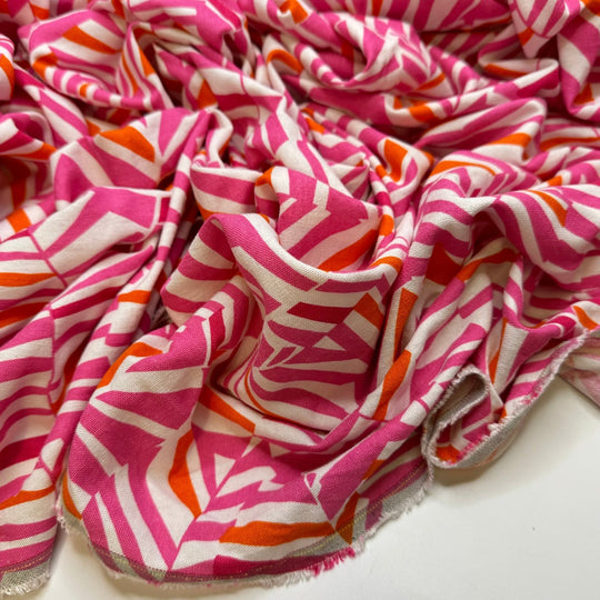Camping In Style - Linen Woven - Pink Multi Abstract - 3.15M Bundle - True Deadstock fabric Fabric by private - Sustainable Textile | FABCYCLE
