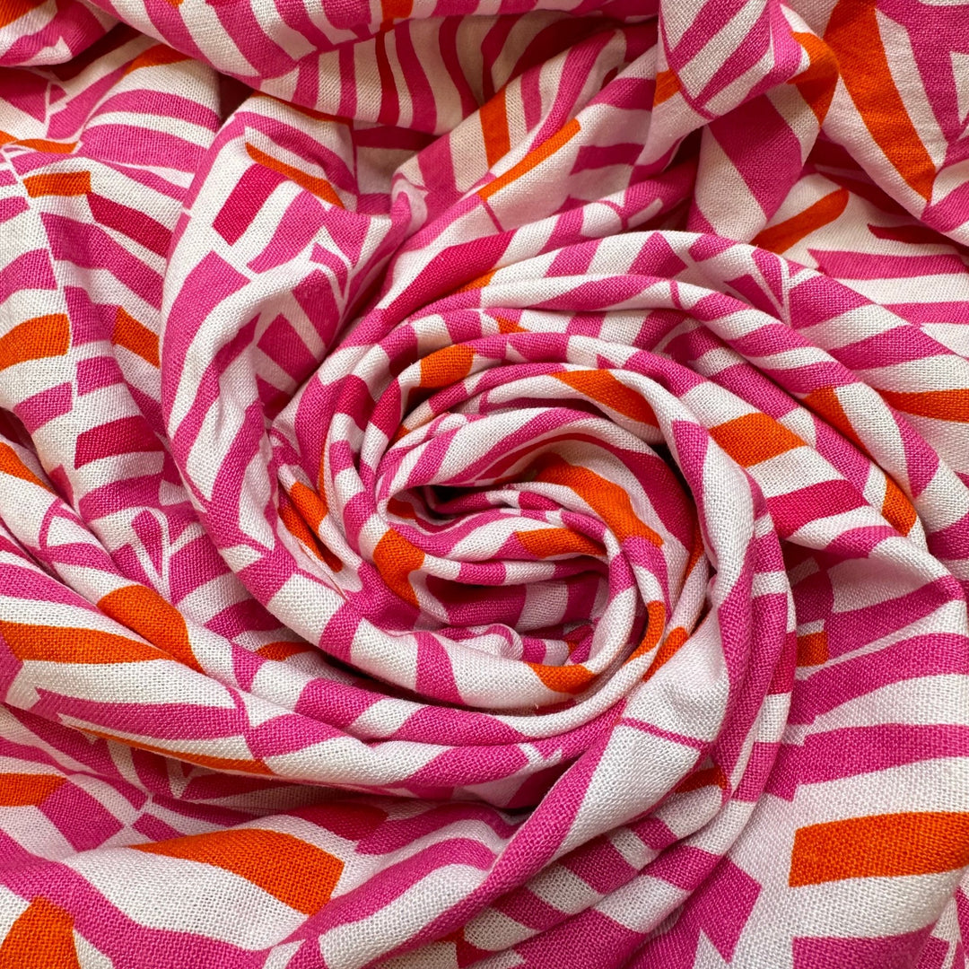 Camping In Style - Linen Woven - Pink Multi Abstract - 3.15M Bundle - True Deadstock fabric Fabric by private - Sustainable Textile | FABCYCLE