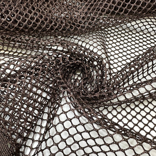 Camping Memories - Mesh Poly Knit - Brown - 2.6M Bundle - True Deadstock fabric Fabric by private - Sustainable Textile | FABCYCLE