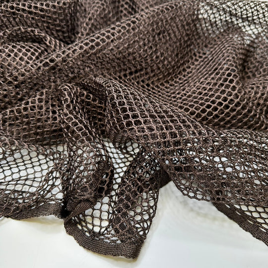 Camping Memories - Mesh Poly Knit - Brown - 2.6M Bundle - True Deadstock fabric Fabric by private - Sustainable Textile | FABCYCLE